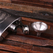 Gift Box & 8 Oz. Stainless Steel Hip Flask (Top)