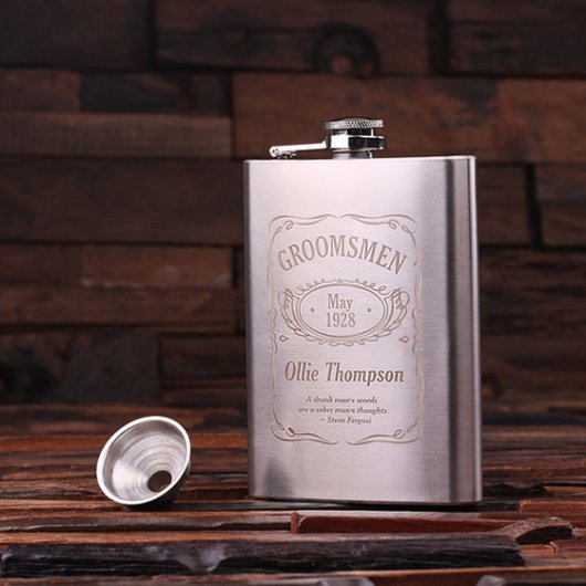 Gift Box & 8 Oz. Stainless Steel Hip Flask (Flask)