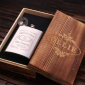 Gift Box & 8 Oz. Stainless Steel Hip Flask (Inside)
