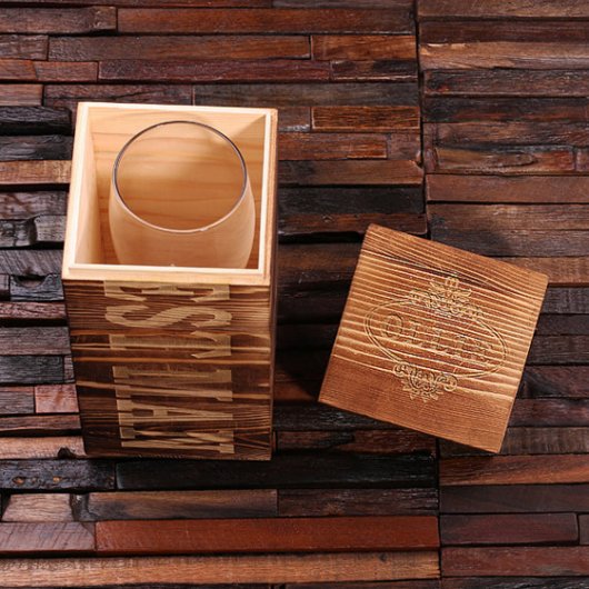 Gift Box and Engraved 24 oz. Beer Pilsner Glass (Inside)