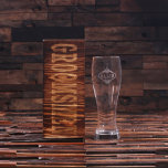 Gift Box and Engraved 24 oz. Beer Pilsner Glass<br><div class="desc">24 oz. Pilsner beer glass with wood box. Glass and wood box can be personalized with anything. Perfect groomsmen gift or holiday gift for brother,  father,  boyfriend.</div>