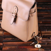 Gift Box and Ivory Acrylic Monogram Keychain (Front)