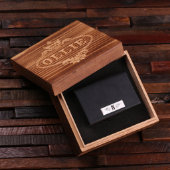 Gift Box & Black Leather Business Card Holder (Inside)