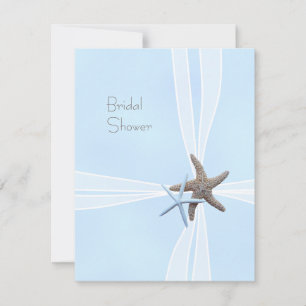 Gift Box Blue Starfish Shower Invitations