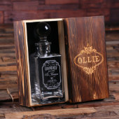 Gift Box & Elegant Engraved Whiskey Decanter (Inside)