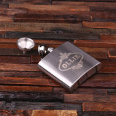 Gift Box & Engraved 5 oz. Stainless Steel Flask (Top)