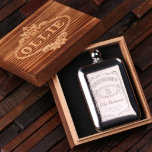 Gift Box & Engraved 6 oz. Stainless Steel Flask<br><div class="desc">Unique,  one-of-a-kind,  metal whiskey 6 oz. flask. Perfect groomsmen gift,  birthday gift for men,  or man cave gift.</div>