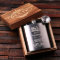 Gift Box & Engraved 7 oz. Stainless Steel Flask