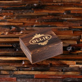 Gift Box & Engraved Leather Strapped Bamboo Watch (Front Top)