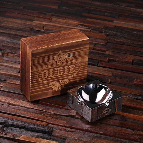 Gift Box  High Polished Etched Cigar Ashtray