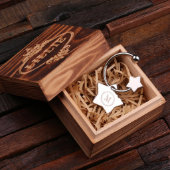 Gift Box & Initial Monogram Star Charm Keychain (Inside)