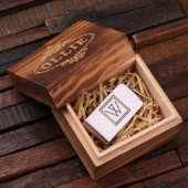 Gift Box & Initial Monogram Steel Money Clip (Inside)