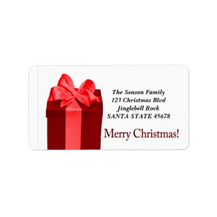 Gift Box Merry Christmas address label