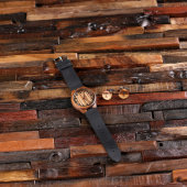 Gift Box, Monogram Cufflinks & Bamboo Watch (Front)
