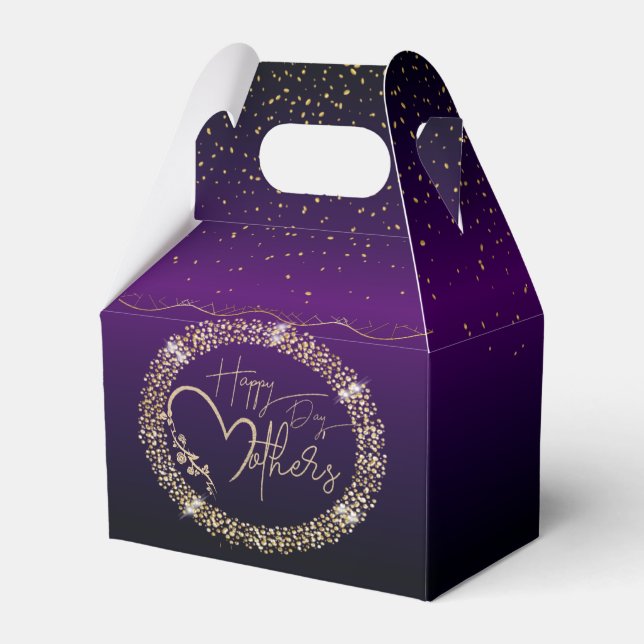 Gift Box Mother's Day with Golden Roses (Front Side)