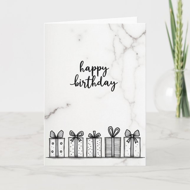 Gift Box Pattern Birthday Card (Front)
