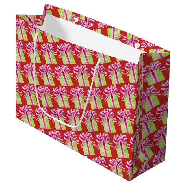 Gift Box Pattern Medium Gift Bag (Front Angled)