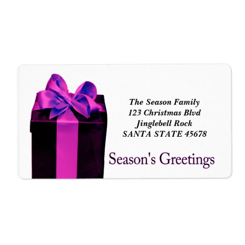 Gift Box Seasons Greetings address label