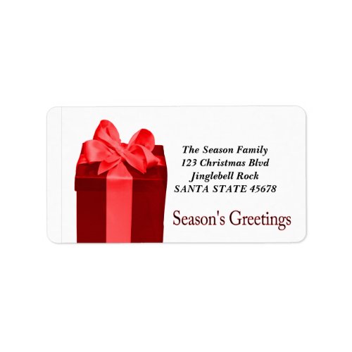Gift Box Seasons Greetings address label