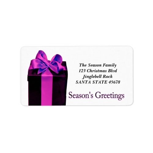 Gift Box Seasons Greetings address label