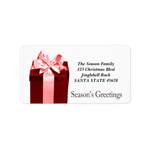 Gift Box Seasons Greetings address label