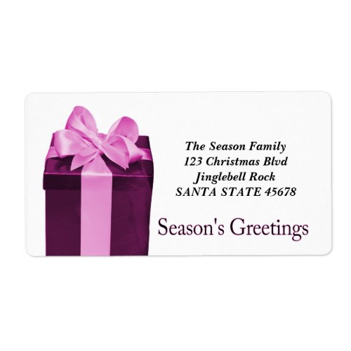 Gift Box Seasons Greetings address label