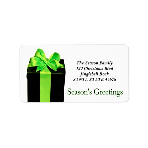 Gift Box Seasons Greetings address label