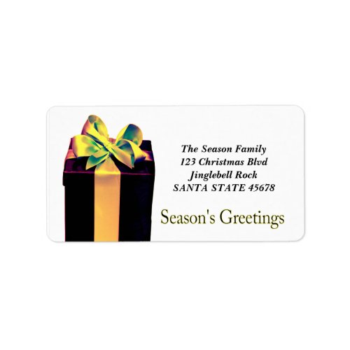 Gift Box Seasons Greetings address label