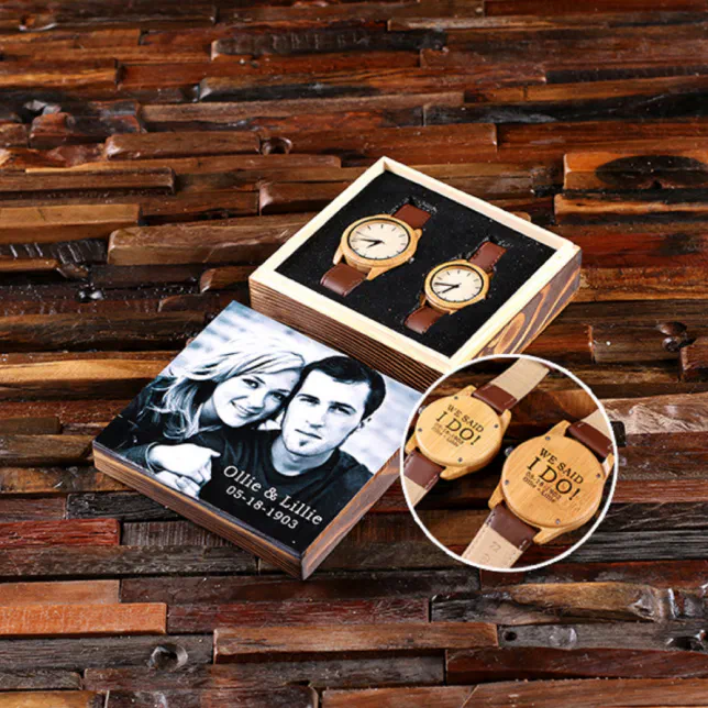 Gift Box w/ Beautiful Engraved His & Hers Watches