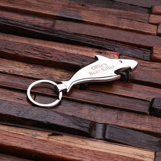 Gift Box w/ Shark Shaped Bottle Opener & Keychain (Front)