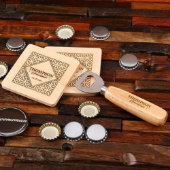 Gift Box with Bottle Opener and Wooden Coasters (Front)