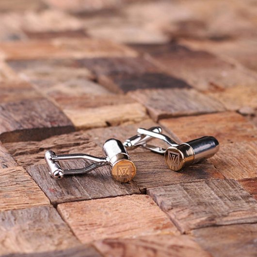 Gift Box with Engraved Bullet Shaped Cufflinks (Front)