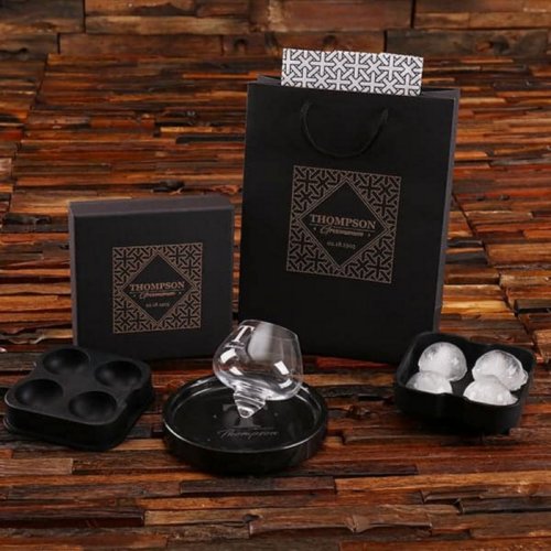 Gift Box with Marble Tray  Engraved Whiskey Glass
