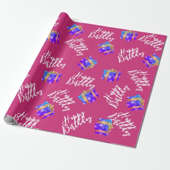 Gift box Wrapping Paper (Unrolled)