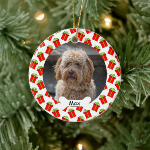 Gift Boxes Custom Pet Puppy Dog Photo Ceramic Ornament