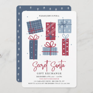 Gift Boxes Secret Santa Gift Exchange Christmas Invitation