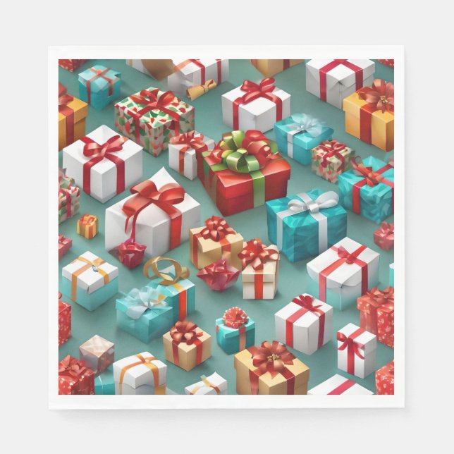 Gift boxes, wrapped presents. napkins (Front)