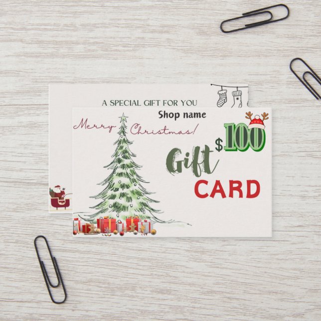 Gift business card $100 (Front/Back In Situ)