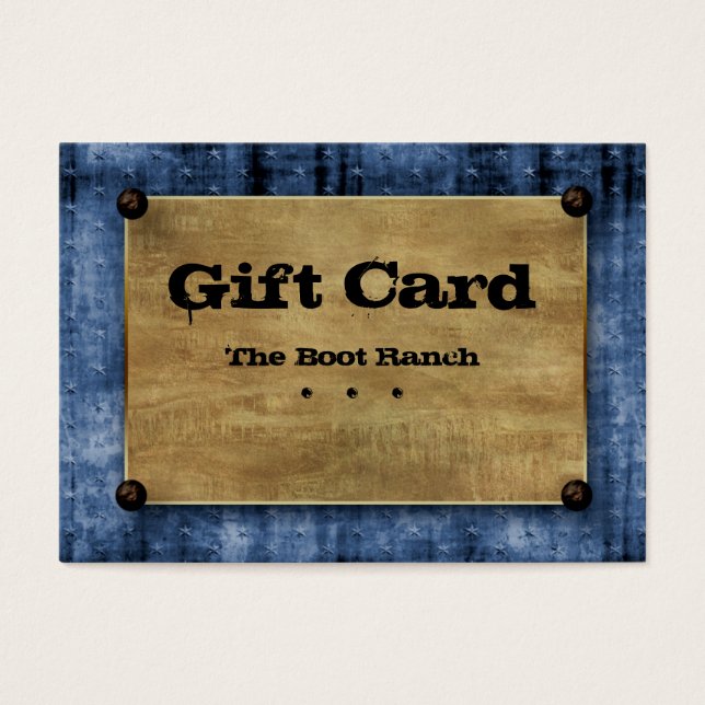 Gift Card Blue Denim Texas Star Studs (Front)