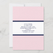Gift Card Bridal Shower Invitation, Navy, Pink (Back)