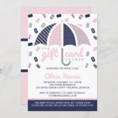 Gift Card Bridal Shower Invitation, Navy, Pink (Front/Back)