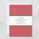 Gift Card Bridal Shower Invitation, Red, Gray (Back)