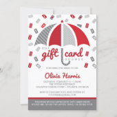 Gift Card Bridal Shower Invitation, Red, Gray (Front)