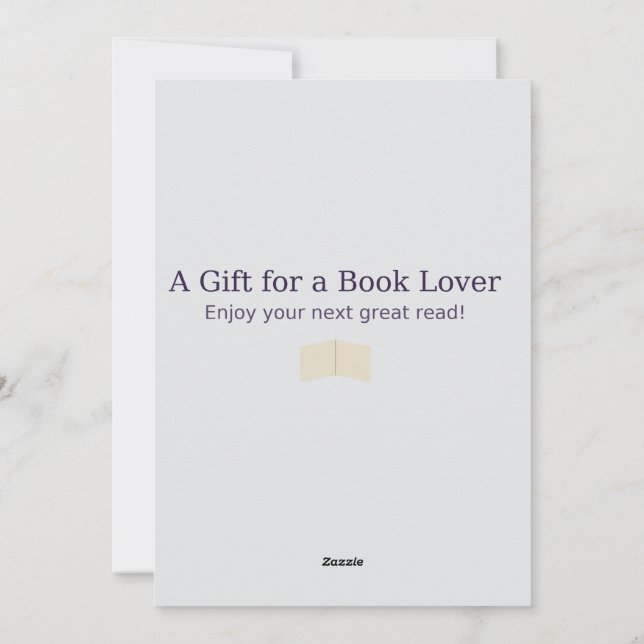 Gift Card for Book Lovers – Elegant Literary Desig (Back)