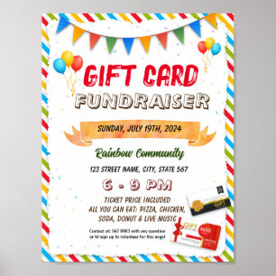 Gift Card Fundraiser event flyer poster template