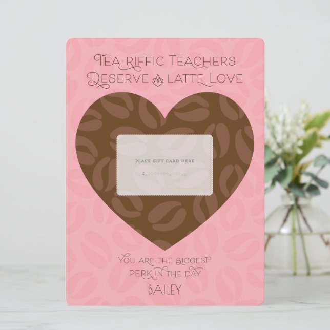 Gift Card Holder | Latte Love (Standing Front)