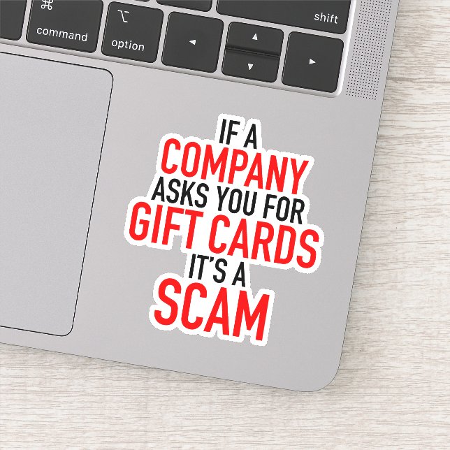 Gift Card Scam - Scam Prevention Sticker (Detail)