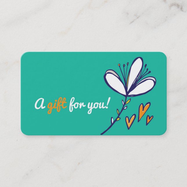 Gift Card Size Gift Certificate, D1-052115 (Front)