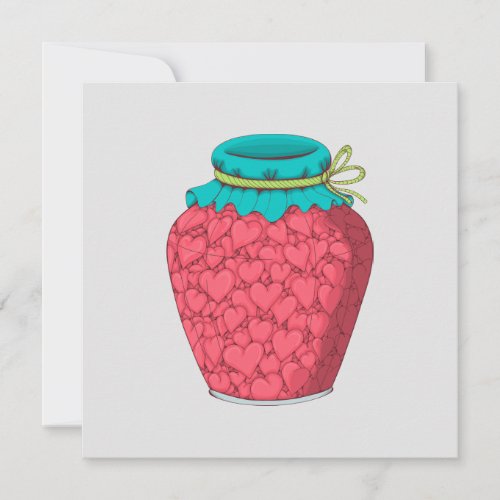 Gift card with hearts in a jar 