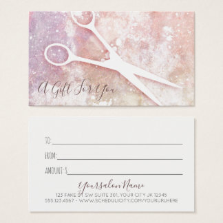 gift card xmas hair stylist granite pink